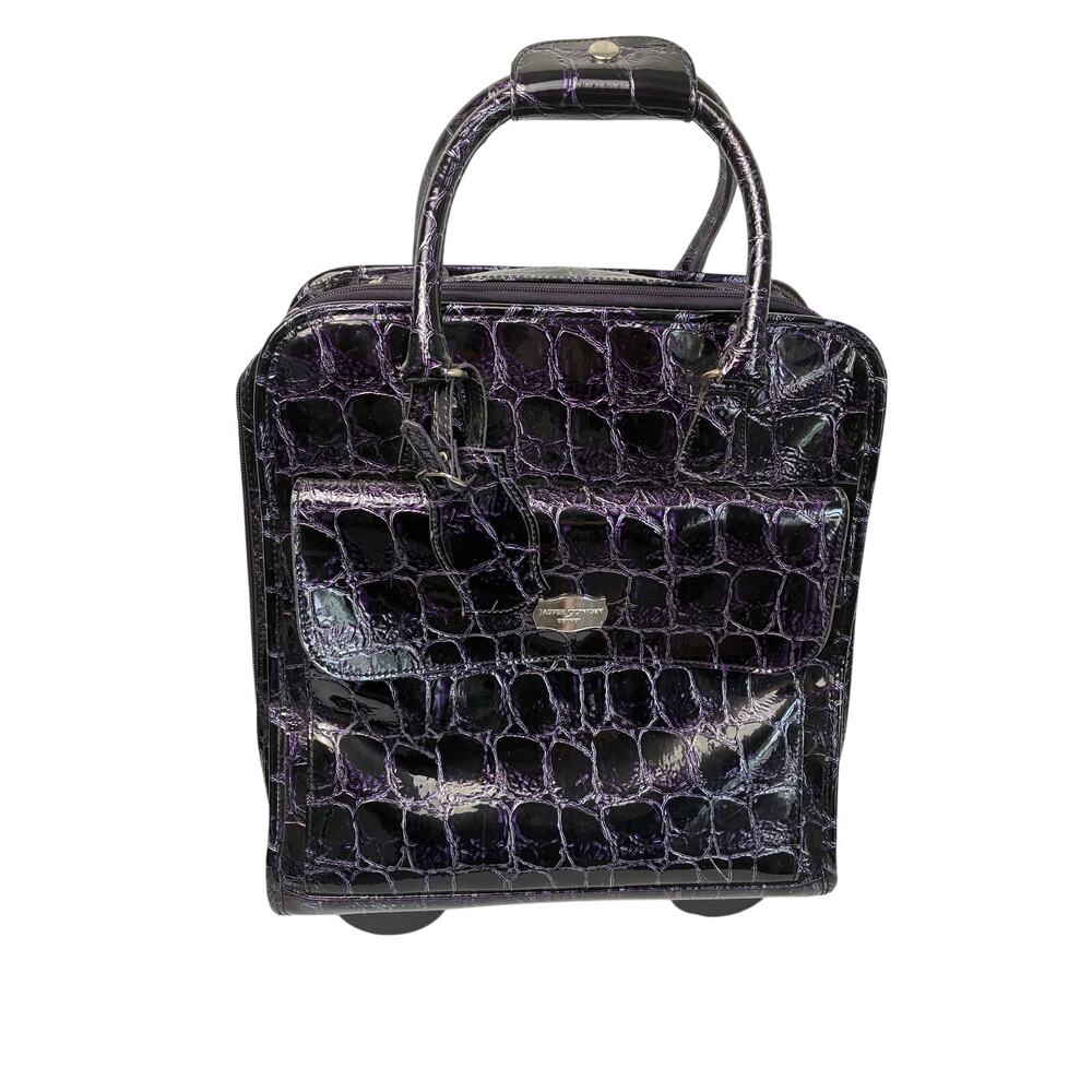 Jasper Conran at Tripp Rolling Laptop Bag Faux Leather Purple Croc Career Travel